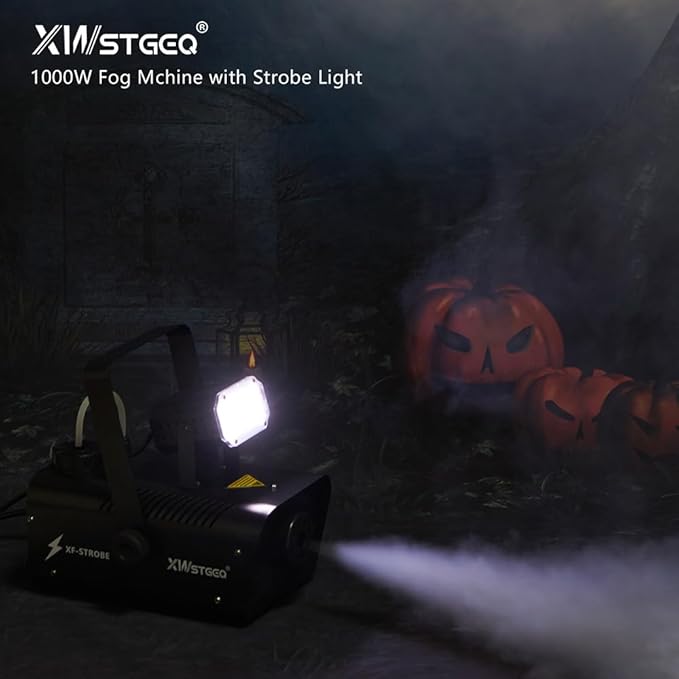 Fog Machine 1000W with Strobe Light, Wireless Remote, Perfect for Halloween, ...
