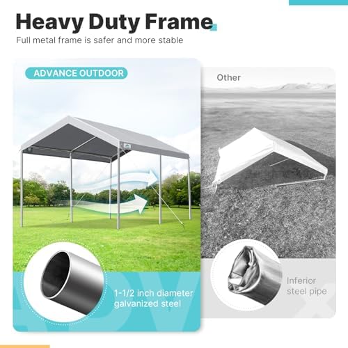 advance outdoor 10x15 ft heavy duty carport potable on a desk or shelf