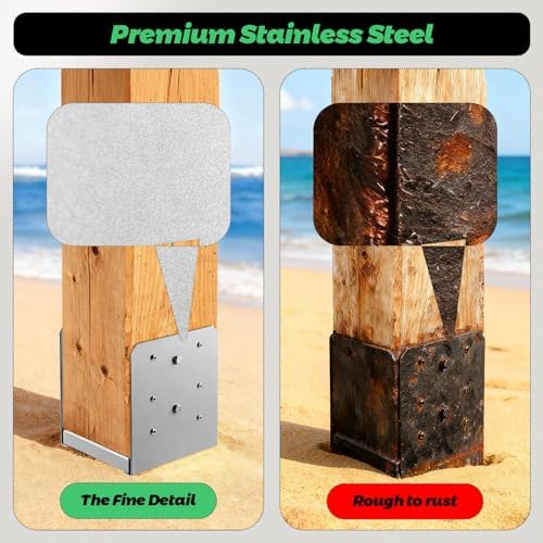 4"x4" adjustable post base, 4pcs，stainless steel post anchor on a desk or shelf