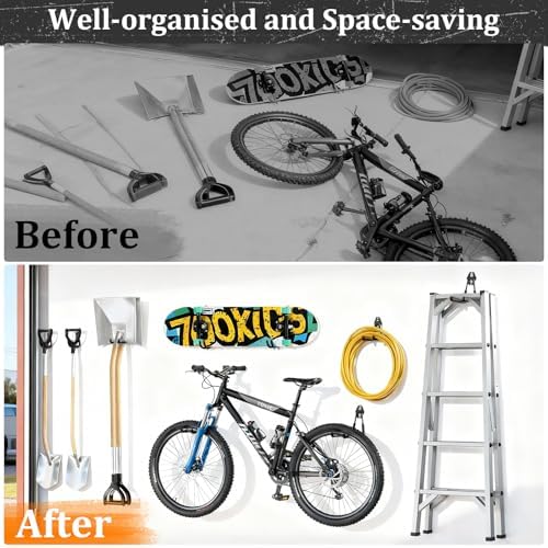 housolution steel garage hooks - 30pack anti-slip coating on a desk or shelf