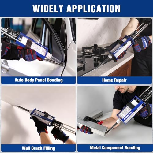 workpro 200ml dual cartridge epoxy gun, heavy duty, side view