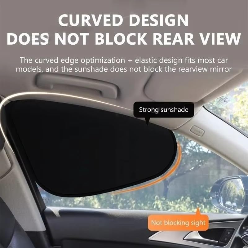 1Pair Car Sun Shade Cover Side Window Electrostatic Curtains Sun Protection 99.9% UV Ray Blocking Foldable Auto Curtains (A Pair of Rear Windows)