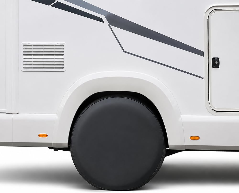 4 pcs RV Tire Covers for Grand Design Momentum 2013-present, Heavy Duty Wheel Covers Fits Motorhome & Trailer Tires Outdoor Parking Storage Sun Rain Snow Dust Easy Fit