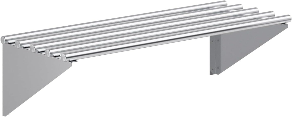 AmGood 14 in. x 36 in. NSF Stainless Steel Tubular Wall Shelf | Heavy-Duty