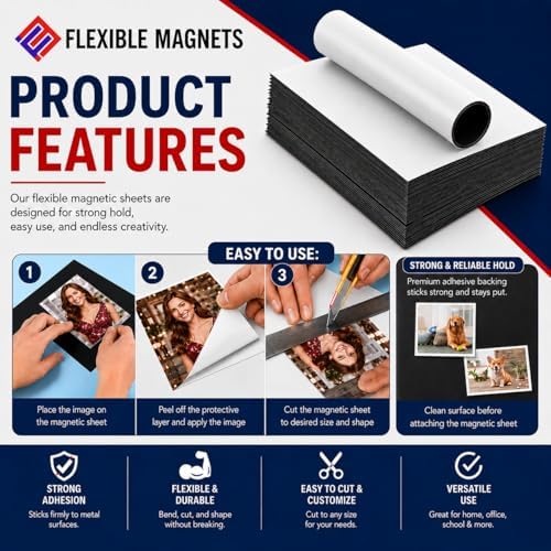 flexible magnet sheet with adhesive backing, 60 mil, close-up detail