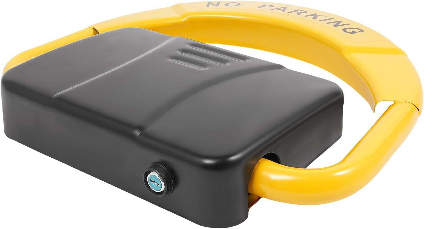Automatic Remote Control Parking Lock, Folding Parking Barrier with 98ft Wireless Range for Private Car Space, Alloy Steel Waterproof Ground Mount Security Lock for Residential Commercial Use