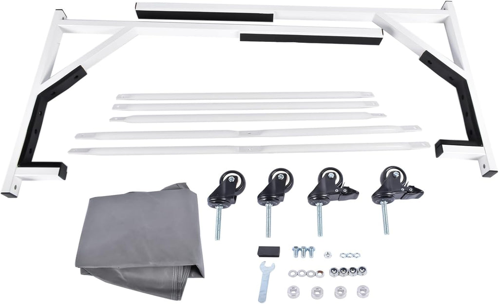 Hard Top Storage Cart with Cover Replacement for Chevy Corvette C1 C2 C3 C4 | Replacement for Mercedes W121 W113 W194 R107 R129, TC107WHITE, HS1000W