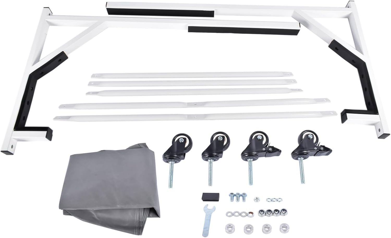 Hard Top Storage Cart with Cover Replacement for Chevy Corvette C1 C2 C3 C4 | Replacement for Mercedes W121 W113 W194 R107 R129, TC107WHITE, HS1000W