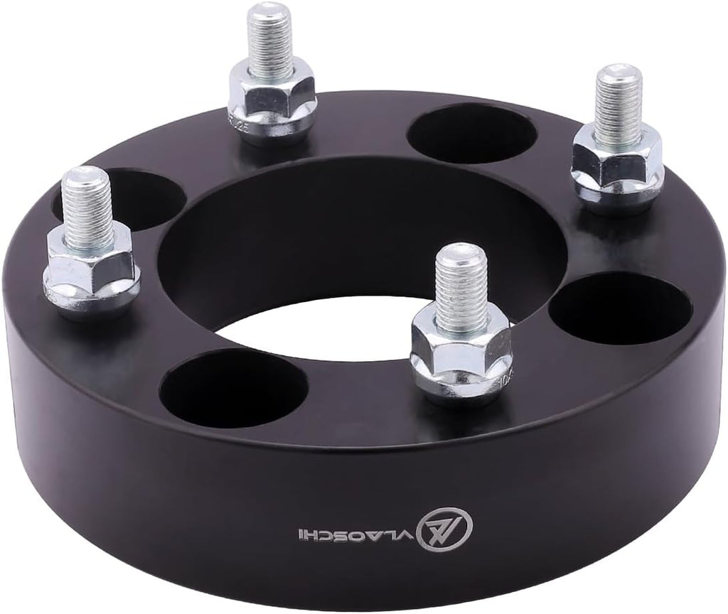 Black Forged 4x4 Wheel Spacers 1.5 Inch with M12x1.25 Studs Compatible with Yamaha Golf Cart (4x101.6 Bolt Pattern 68.5mm Center Bore) - Pack of 4