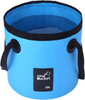 Collapsible Car Bucket with Handle, Foldable 5 Gallon Multifunction Vehicle Water Storage Container, Automotive Washing Folding Bucket, Universal for SUV Automobile Truck (Blue)