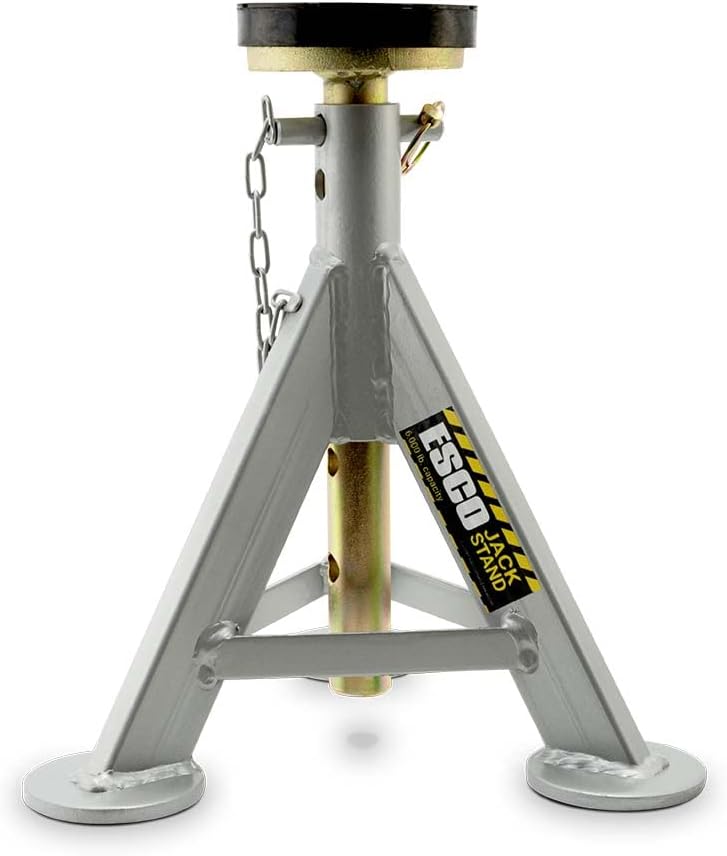 ESCO 10498 Jack Stand, 3 Ton Capacity, Silver, 21.5"