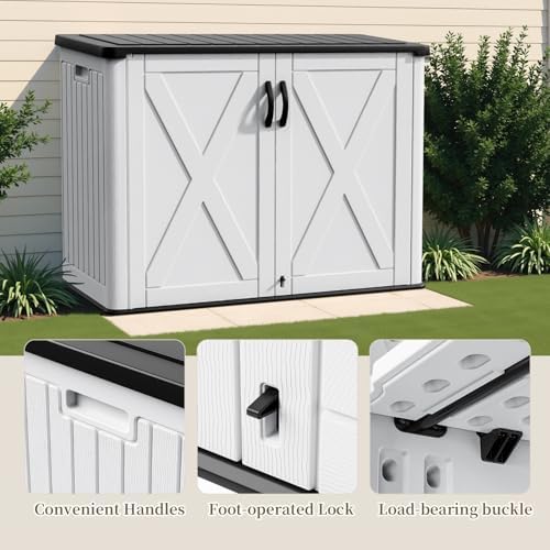 patiowell 26 cu.ft resin outdoor storage cabinet with, package contents