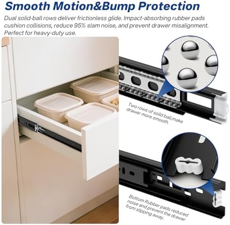 black heavy duty drawer slides 14 inch 10, side view