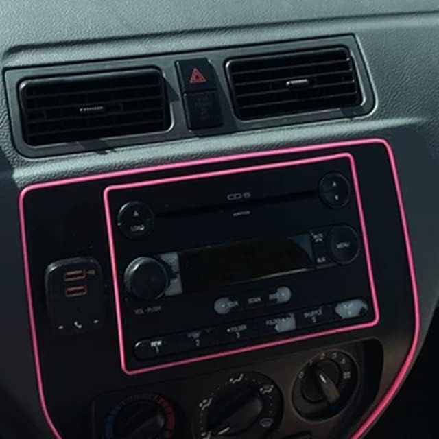 Car Interior Decorative Molding Door Panel Dashboard Gap Trim Strip 10ft (Pink)
