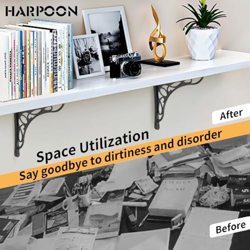 wall shelf bracket, heavy duty and hardware included, side view