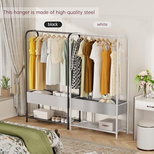 singaye wardrobe standing closet clothing rack with shelf showing dimensions