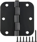 3 Pack Interior Matte Black Door Hinges Rounded 3.5 Inch x 3 1/2" Indoor Heavy by TDCHINGES