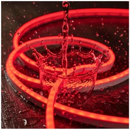 Neon Flex 5 m LED Light Hose Cuttable Adjustable Strip 12 V Indoor Outdoor Decoration Without Monochrome Source LED2835 (Red, Hose)