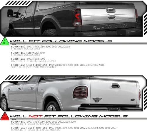 EPIC LIGHTING OE Spec-A Halogen Replacement Tail Light Compatible with FORD 97-00 F150 97-99 F250 99-07 F350 - Left Driver Side