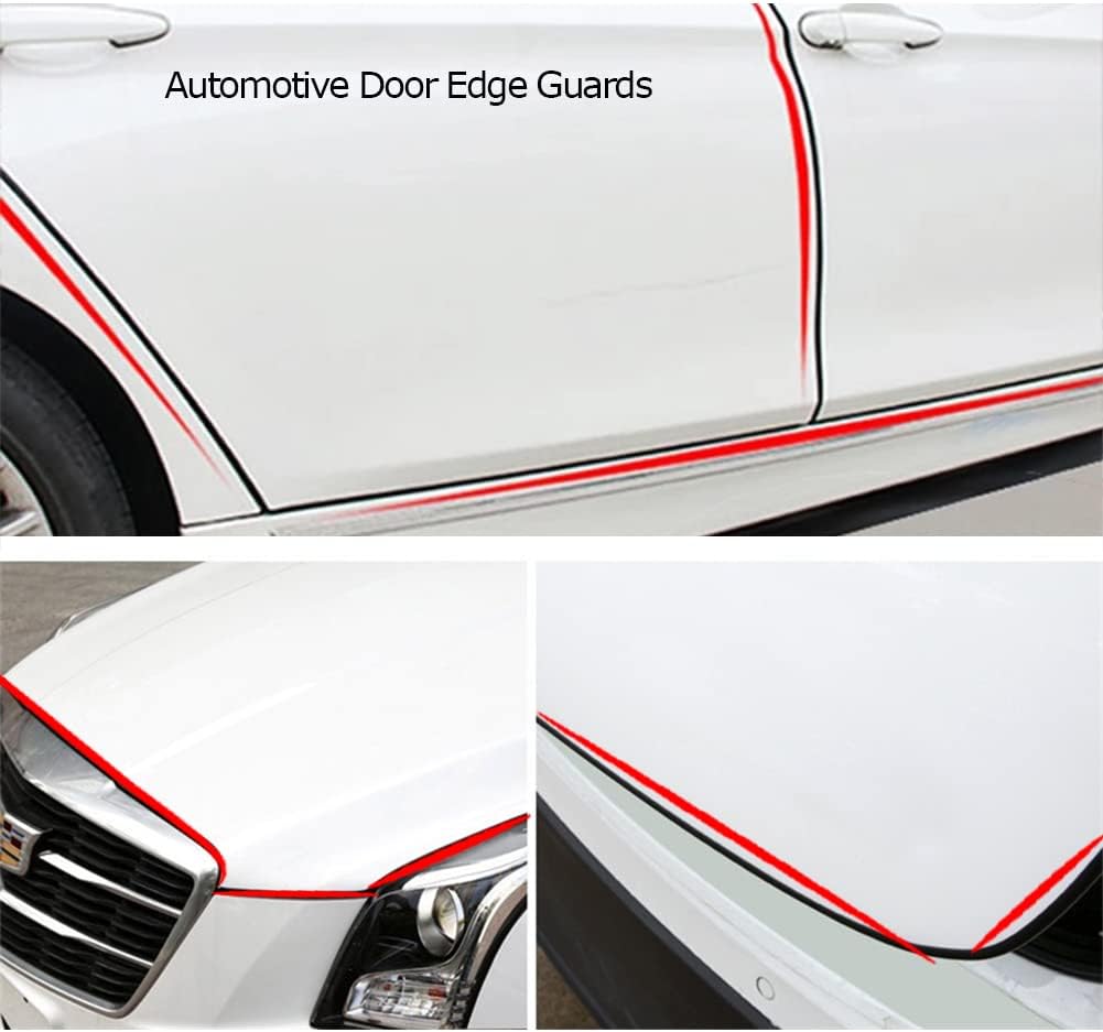 Automotive Door Edge Trim Molding Kit with Tape, L Shaped Lip Guard for Car Fenders, Running Boards, Camper Shells, Spas, Mirrors Edge and More, Black(26Feet)