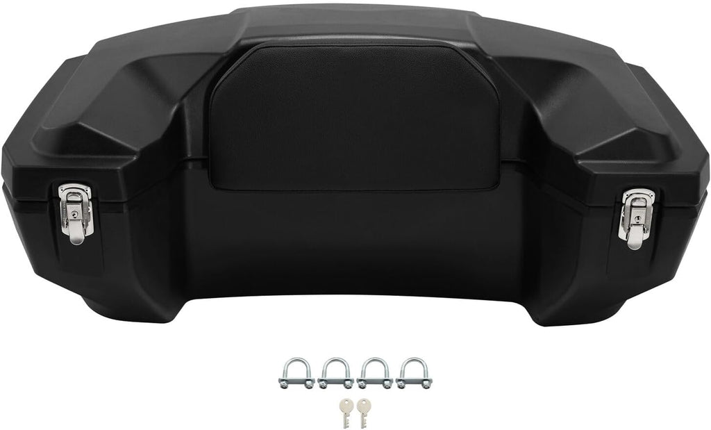TCMT 96L ATV Storage Box Rack Basket Rear Cargo Trunk Luggage Tail Box with Backrest Universal
