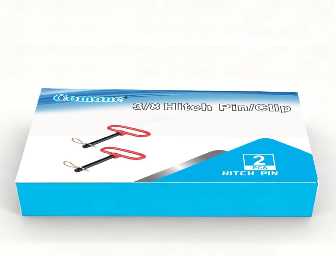 3/8" x 4" Inch Trailer Hitch Pin and Clip Towing Hitchs Red Handle Hitch Pin Accessories for Tractors,Clevis Pin 2PCS