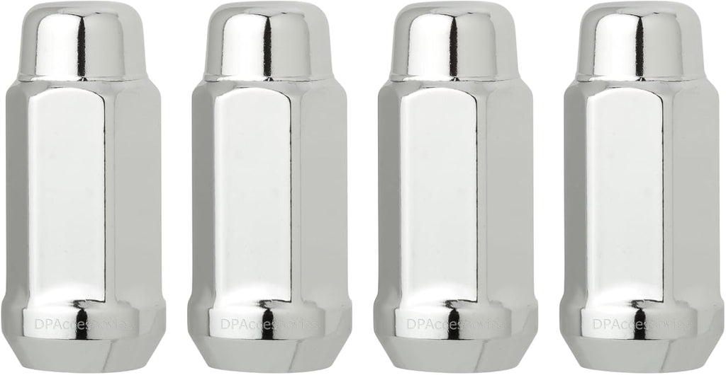DPAccessories Chrome 1/2-20 Lug Nuts for Aftermarket Wheels - Closed End XL Bulge Acorn - 48mm (1.9") Tall - 19mm (3/4") Hex - Pack of 4 - D3312-2305/4