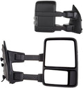A Pair Towing Mirrors Fits 1999-2015 for Ford for F250/for F350/for F450/for F550 Super Duty, Manual Adjusted View Mirror with Turn Signal Indicator