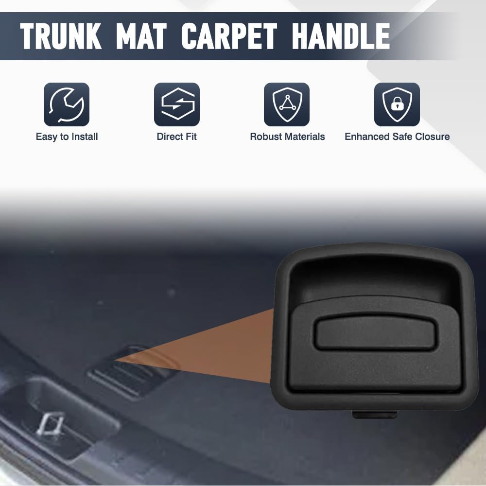 Riloer Trunk Cover Bottom Mat Handle, Replaces 85755-2J500 857552J500, Compatible with Hyundai Santa Fe 2013-2018, Black Plastic 1 pc (Rear Trunk Floor)
