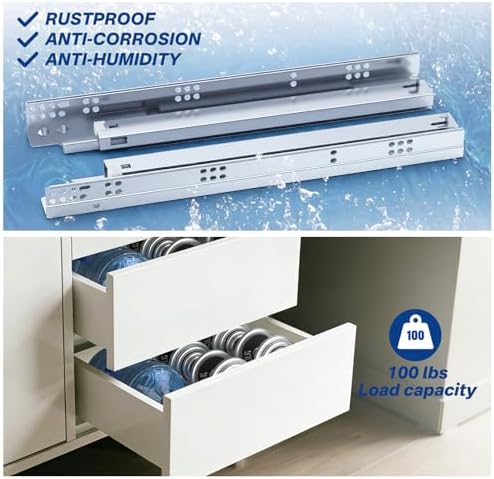1 pair 2 pcs concealed soft close undermount showing dimensions