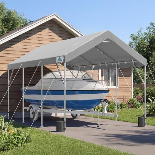 advance outdoor 12x20 ft heavy duty carport potable, view 9