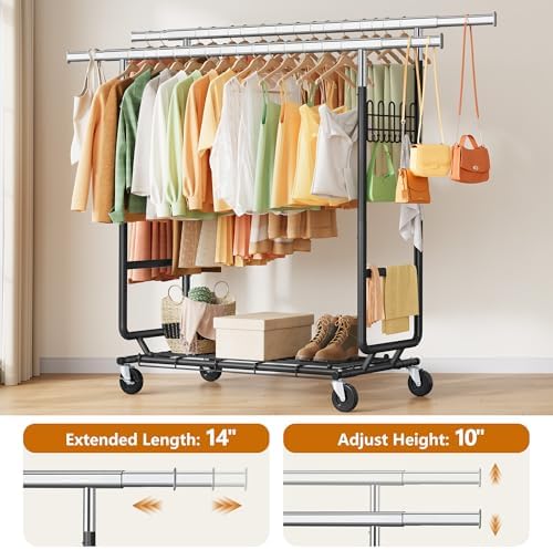 gewudraw clothes rack heavy duty load 900 lbs on a desk or shelf