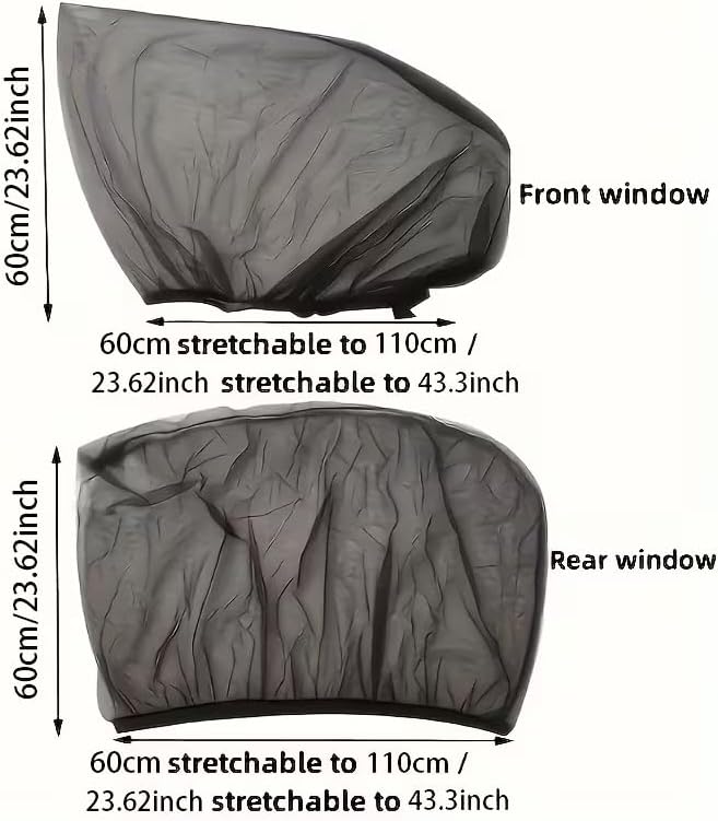 4pcs Premium Car Window Screens - Front and Rear Window Shades for Ultimate Sun Protection and Camping Comfort Solely for Parking Use