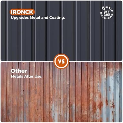 ironck 5.7x5.7ft outdoor storage shed, tool shed, dark, front angle view