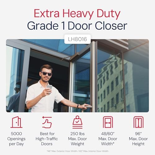 lawrence extra heavy duty door closer commercial grade shown in use