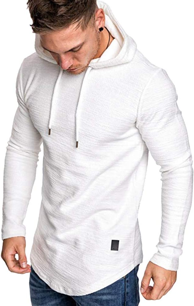 Lexiart Mens Fashion Athletic Hoodies Sport Sweatshirt Solid Color Fleece by Lexiart