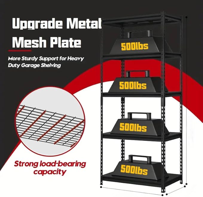 5 Tire Storage Shelving Heavy Duty Garage Shelves 2000LBS Load Bearing - Image 5