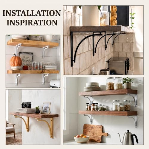 classic black heavy duty shelf brackets 12 inch, side view