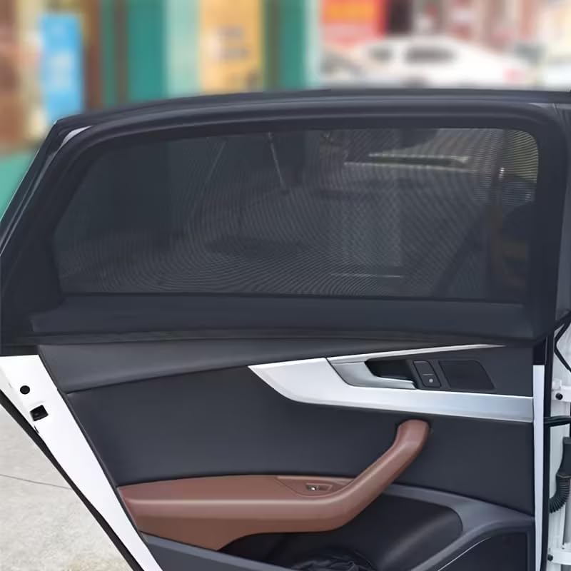 4pcs Premium Car Window Screens - Front and Rear Window Shades for Ultimate Sun Protection and Camping Comfort Solely for Parking Use