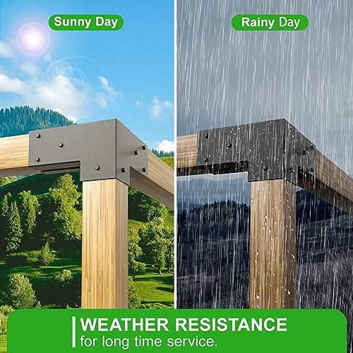 pergola brackets kit for 4x4 wood beams, 3.58'' showing dimensions