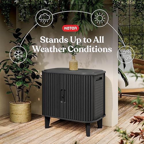 keter velo 30 gallon outdoor storage cabinet, close-up detail