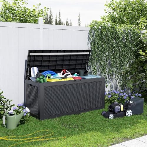 deck box 170 gal waterproof outdoor storage patio, package contents