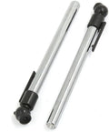 Ruilogod 2Pcs Silver Tone Black Car Tire Pencil Air Pressure Gauge Pen 5-50 PSI