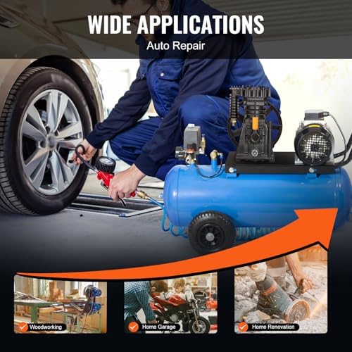 vevor air compressor pump head, 3hp 5.8cfm @ on a desk or shelf