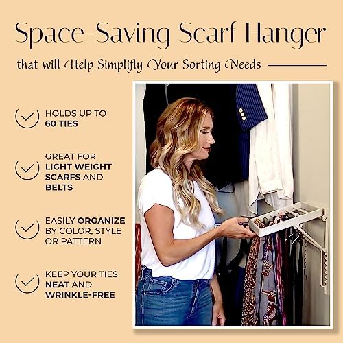 tiemaster wall mounted tie rack and scarf organizer, side view