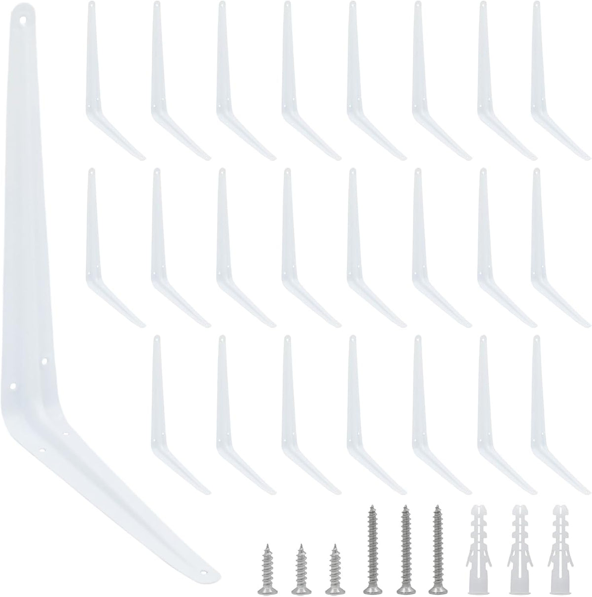 12 x 10 inch white shelf brackets, l, main product view