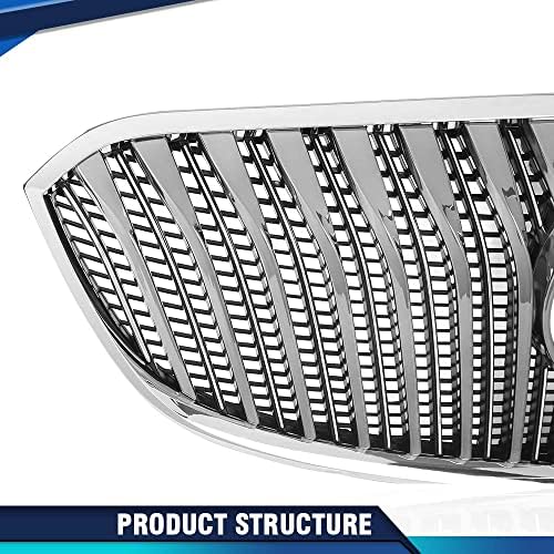 PIT66 Chrome Front Bumper Grille Grill Compatible with Buick Lacrosse 2014 2015 2016 Chrome 90766426 GM1200705