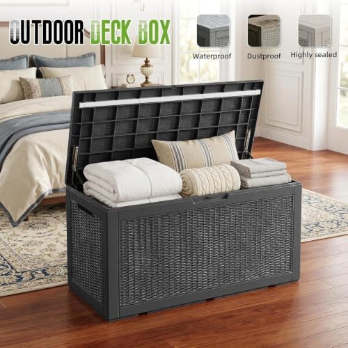 190 gallon outdoor storage box waterproof lockable deck, package contents