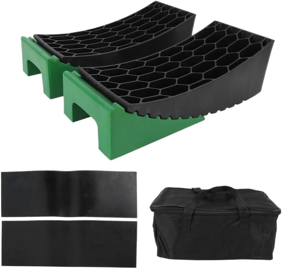 Curved Leveling Block Set 6 Pcs 35000 Lb Load Capacity Portable RV Curved Leveler with Anti Slip Pads Compatible with Campervan Trailer Motorhome