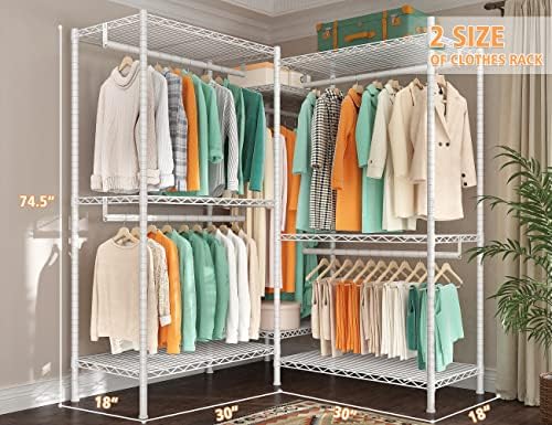 raybee clothes rack, l shaped portable closets for, package contents
